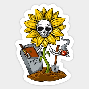 Sunflower Skeleton Hippie Sticker